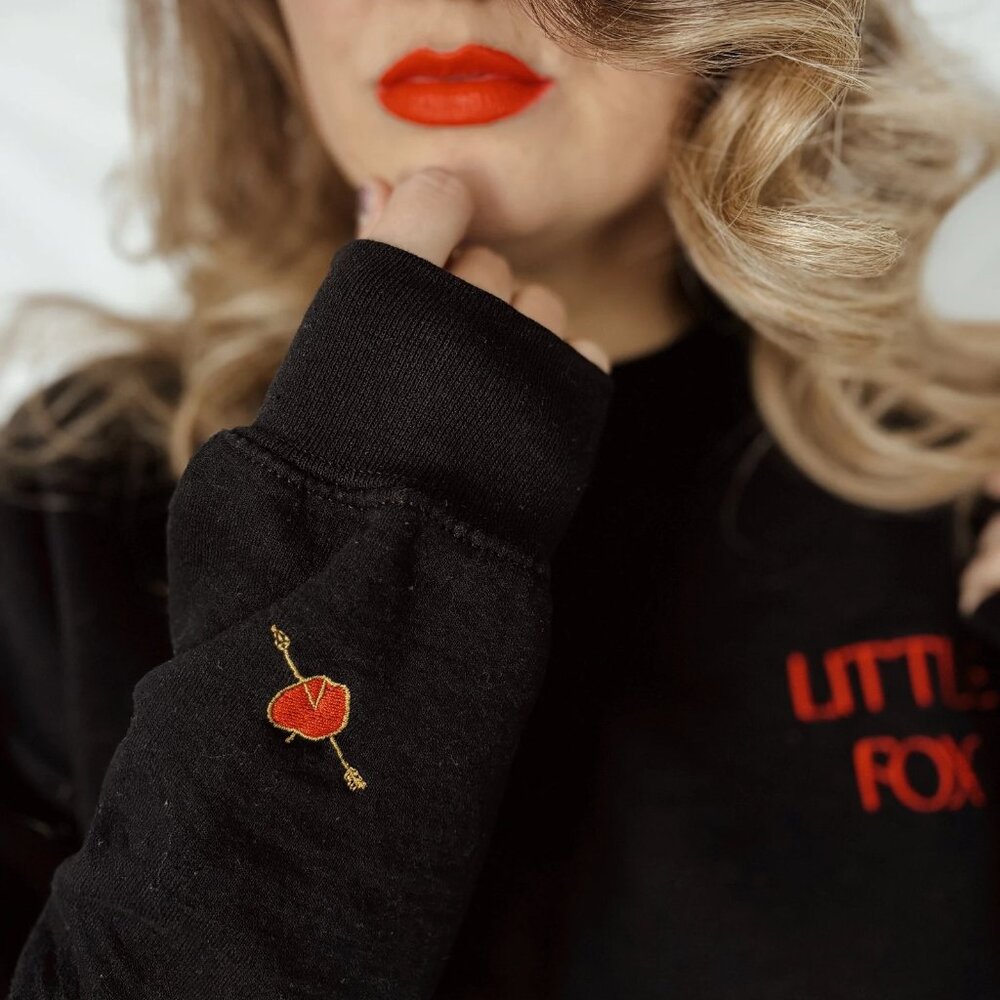 NWOT! Etsy Black/Red/Gold 'Little Fox' OUABH Sweatshirt